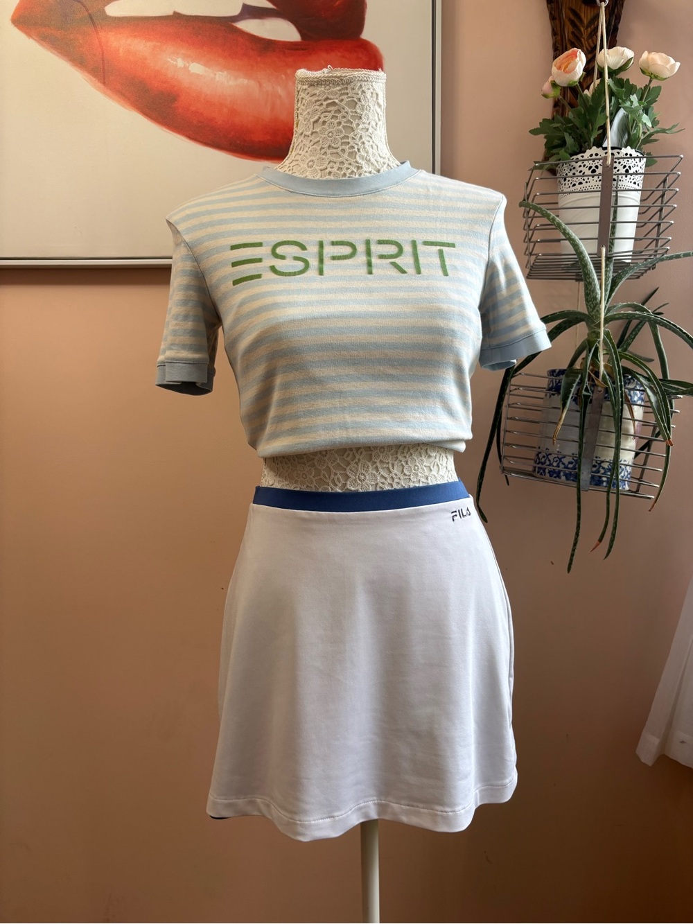 White & Blue Reversible Mini Tennis Skirt